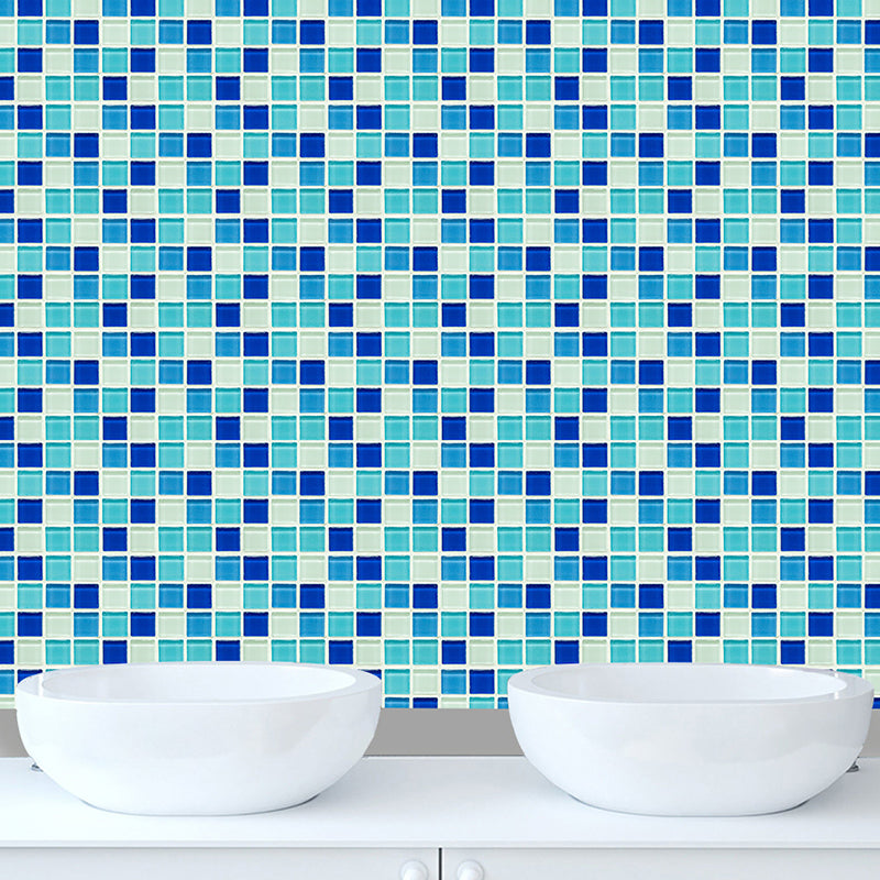 Mosaic Tile Wallpaper Panels Contemporary Smooth Wall Art in Blue, Pick Up Sticks Clearhalo 'Wall Decor' 'Wallpaper' 1504662