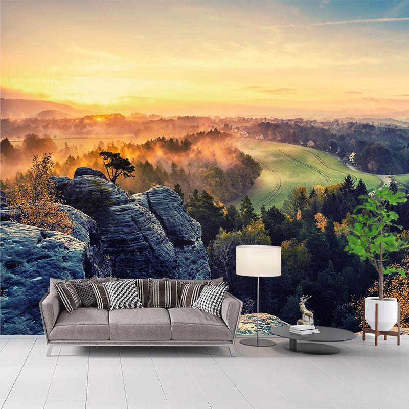 Photography of Sunset View Mural Full Size Wall Covering for Accent Wall, Custom Size Clearhalo 'Wall Decor' 'Wall Mural' 1505209