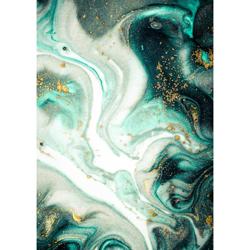 Enchanting Abstract Mural Decal for Home Wave Printed Wall Art in Green, Made to Measure Clearhalo 'Wall Decor' 'Wall Mural' 1505811