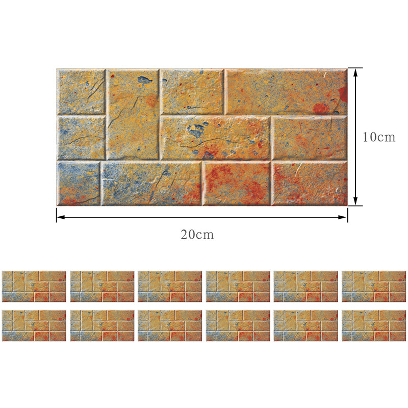 Dark Color Bricks Wallpaper Panels Peel off Industrial Bathroom Wall Covering, 12 Pcs Clearhalo 'Industrial wall decor' 'Industrial' 'Wallpaper' Wall Decor' 1507516