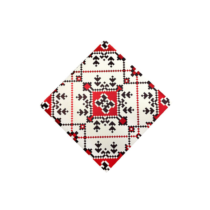 Red Moroccan Tiles Wallpaper Panels Peel and Paste Wall Covering for Living Room Clearhalo 'Wall Decor' 'Wallpaper' 1507929