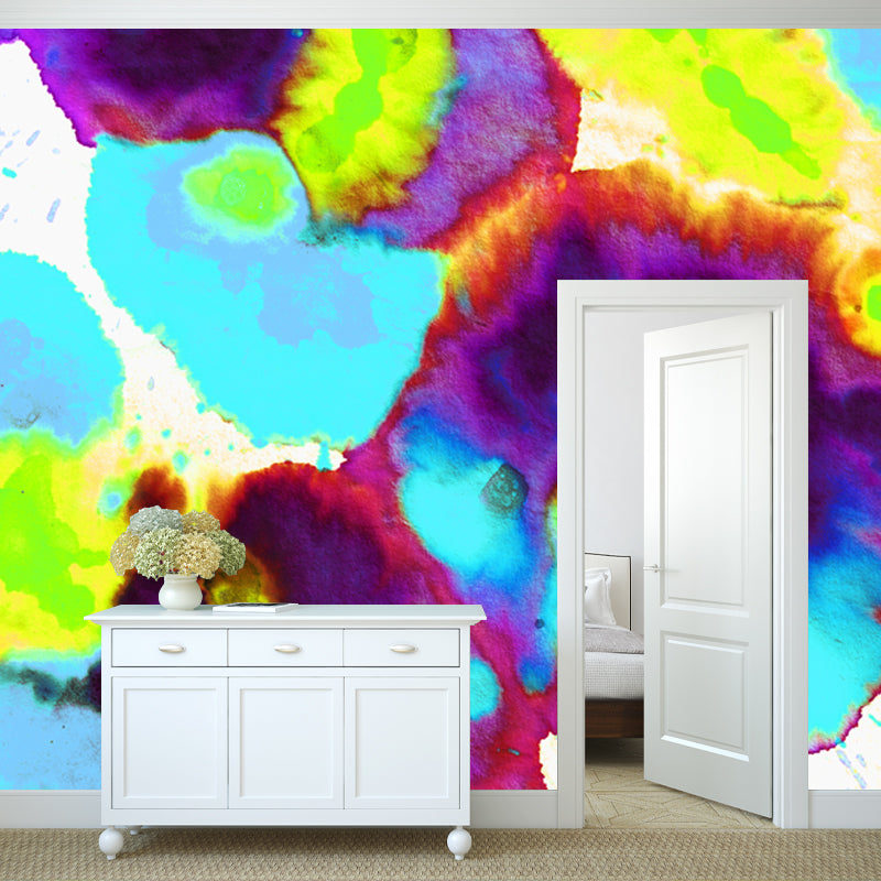 Purple Lotus Leaf Wallpaper Mural Water-Proof Artistry Living Room Wall Decoration Clearhalo 'Wall Decor' 'Wall Mural' 1508886