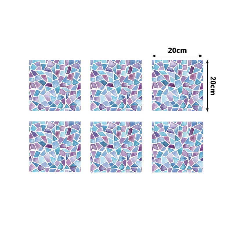 Industrial Mosaic Tile Wallpaper Panel Blue-Purple Marble Wall Covering, Peel and Stick Clearhalo 'Industrial wall decor' 'Industrial' 'Wallpaper' Wall Decor' 1512309