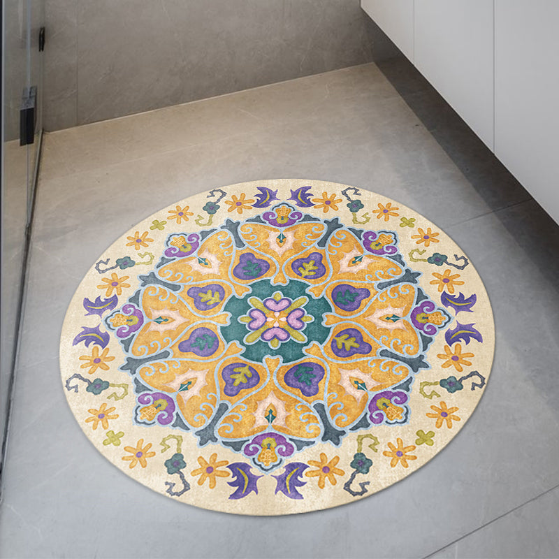 Tribal Medallion Rug Yellow Synthetics Rug Non-Slip Backing Carpet for Living Room Clearhalo 'Area Rug' 'Rugs' 'Southwestern' Rug' 1516646