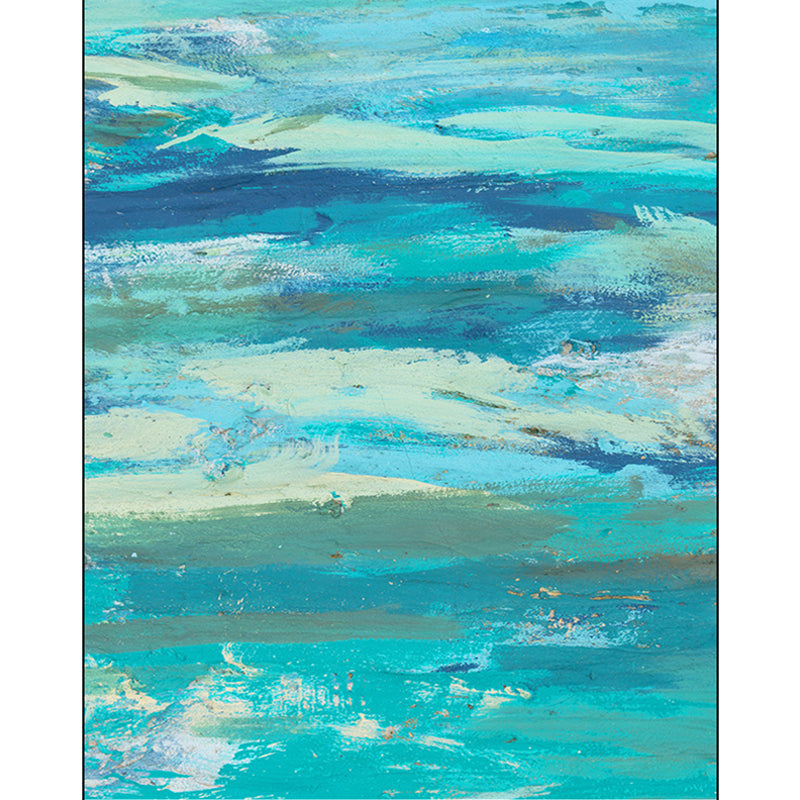 Blue Bedroom Rug Modern Abstract Oil Painting Pattern Area Rug Polyester Washable Carpet Clearhalo 'Area Rug' 'Modern' 'Rugs' Rug' 1518086