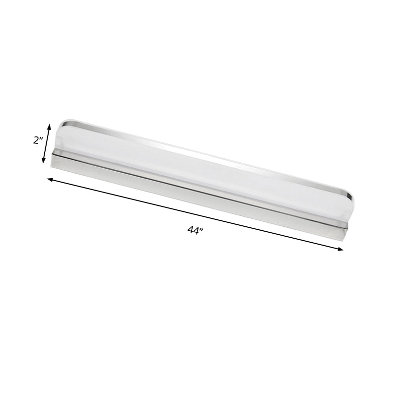Ultra-Thin Acrylic Vanity Wall Light Minimalism 9"/16.5" W LED Chrome Finish Wall Lamp for Bathroom, Warm/White Lighting Clearhalo 'Cast Iron' 'Glass' 'Industrial' 'Modern wall lights' 'Modern' 'Tiffany' 'Traditional wall lights' 'Vanity Lights' 'Wall Lights' Lighting' 157667