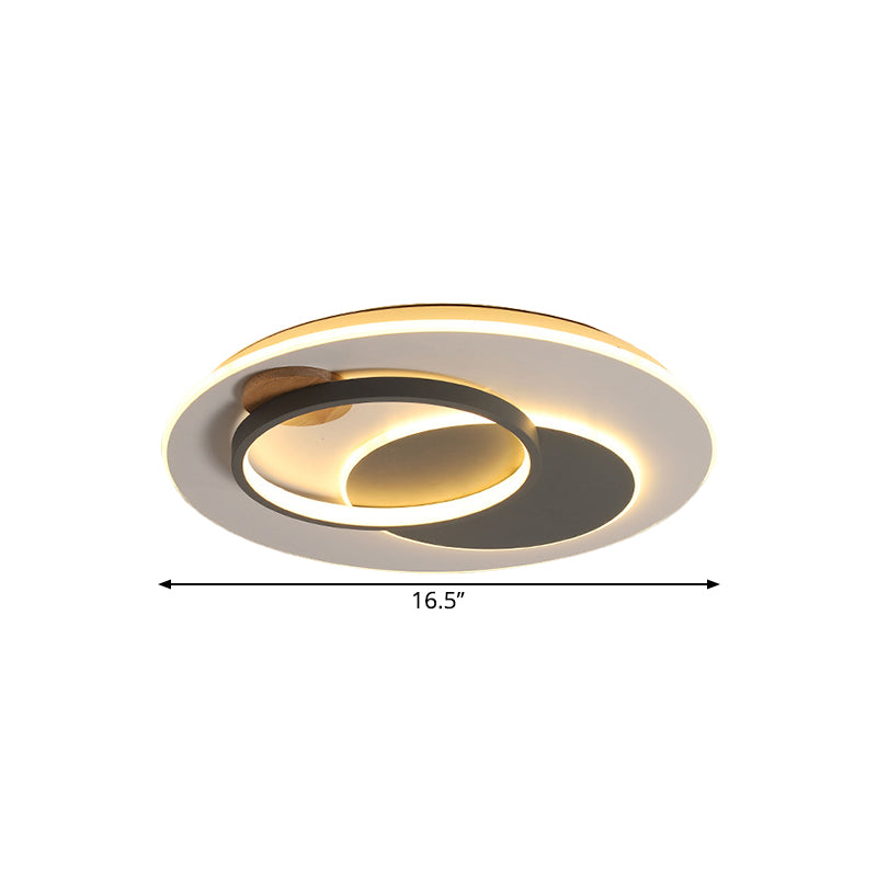 Black Multi-Ring Ceiling Fixture Minimalism 16.5"/20.5" W LED Metallic Flush Mount Lamp in Warm/White/Third Gear Light Clearhalo 'Ceiling Lights' 'Close To Ceiling Lights' 'Close to ceiling' 'Flush mount' Lighting' 1580684