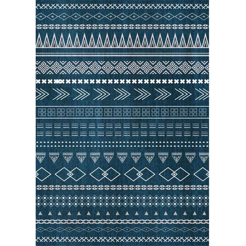 Southwestern Living Room Rug in Blue Diamond Triangle Print Rug Polyester Machine Washable Area Rug Clearhalo 'Area Rug' 'Rugs' 'Southwestern' Rug' 1585451