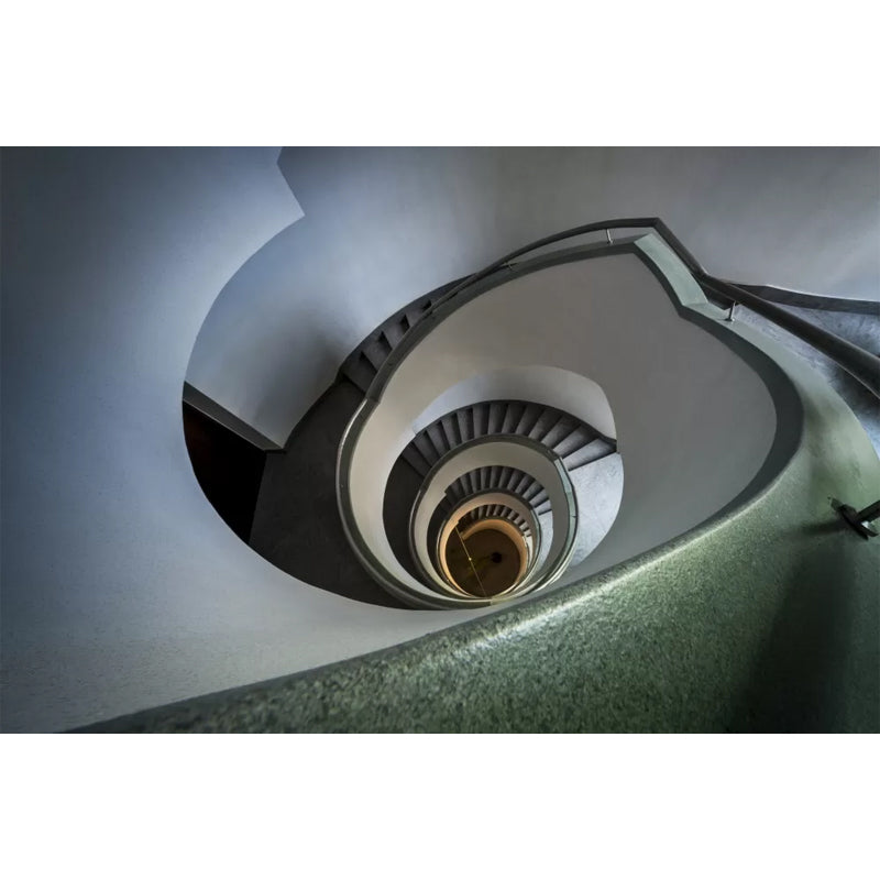 Spiral Stair Wall Paper Mural Modernism Non-Woven Material Wall Covering in Grey Clearhalo 'Wall Decor' 'Wall Mural' 1594948