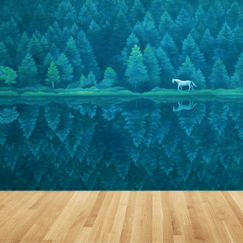 Jungle Mural Wallpaper Modern Decorative Boys Room Wall Art, Custom Size Available Clearhalo 'Wall Decor' 'Wall Mural' 1595102