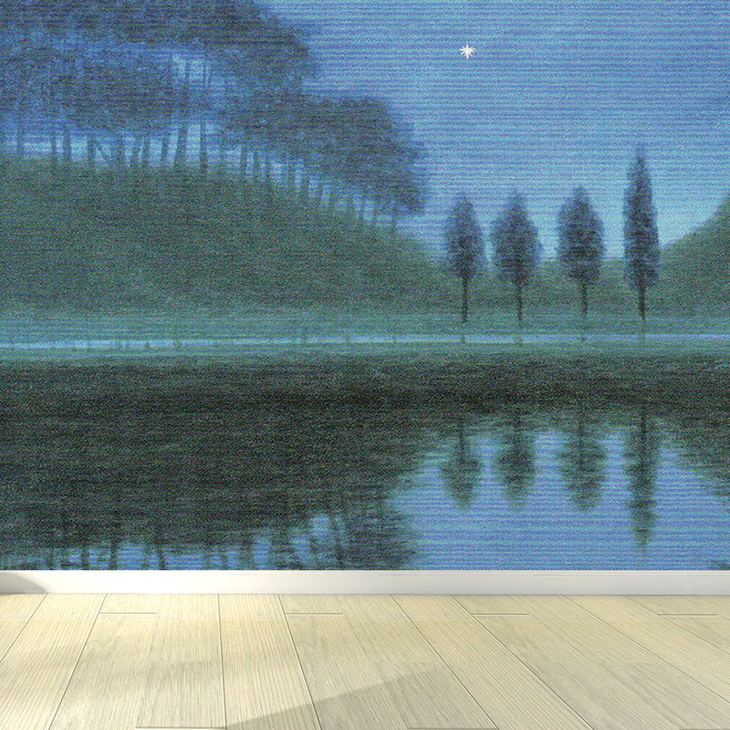 Contemporary Woodland Wall Mural Green Girls Bedroom Wall Covering, Personalized Clearhalo 'Wall Decor' 'Wall Mural' 1595536