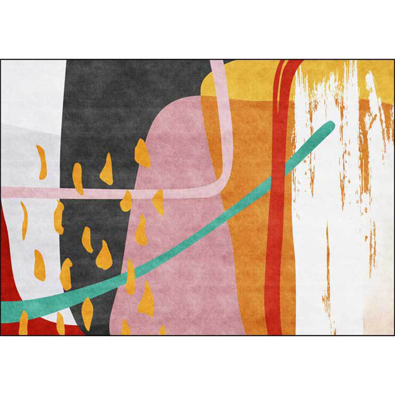 Casual Novelty Rug Multi-color Colorblock Painting Pattern Rug Polyester Non-Slip Backing Carpet for Home Decoration Clearhalo 'Area Rug' 'Rug' 1597939