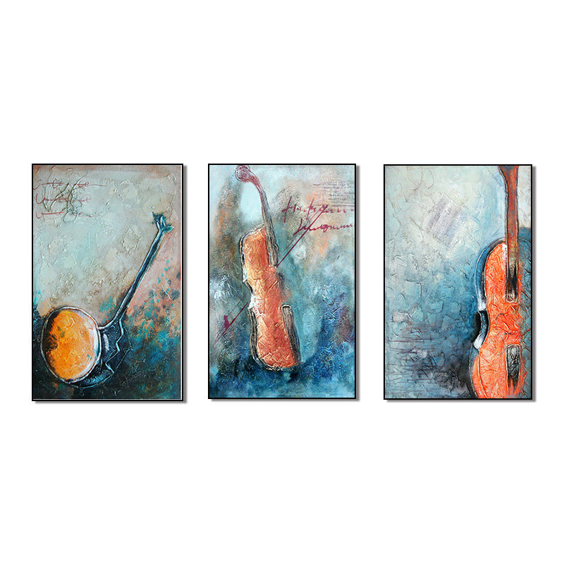 Orange Music Instruments Painting Multi-Piece Contemporary Living Room Wall Art Print Clearhalo 'Art Gallery' 'Canvas Art' 'Contemporary Art Gallery' 'Modern' Arts' 1599473