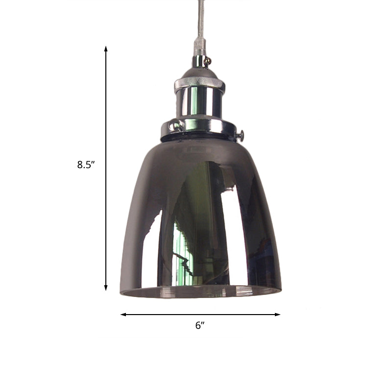 Vintage Globe/Bowl/Dome Hanging Ceiling Light 1 Light Mirrored Glass Pendant Lighting in Chrome Clearhalo 'Ceiling Lights' 'Glass shade' 'Glass' 'Pendant Lights' 'Pendants' Lighting' 161286