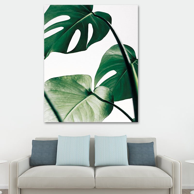 monstera leaves decor Textured Monstera Leaves Wall Decor Tropical Canvas Wall Art for Living  Room