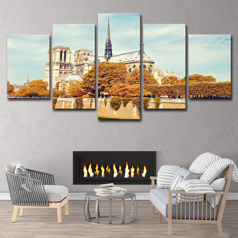 Global Inspired Wall Decor Brown Notre Dame De Paris Wall Art Print, Multi-Piece Clearhalo 'Arts' 'Canvas Art' 1614789
