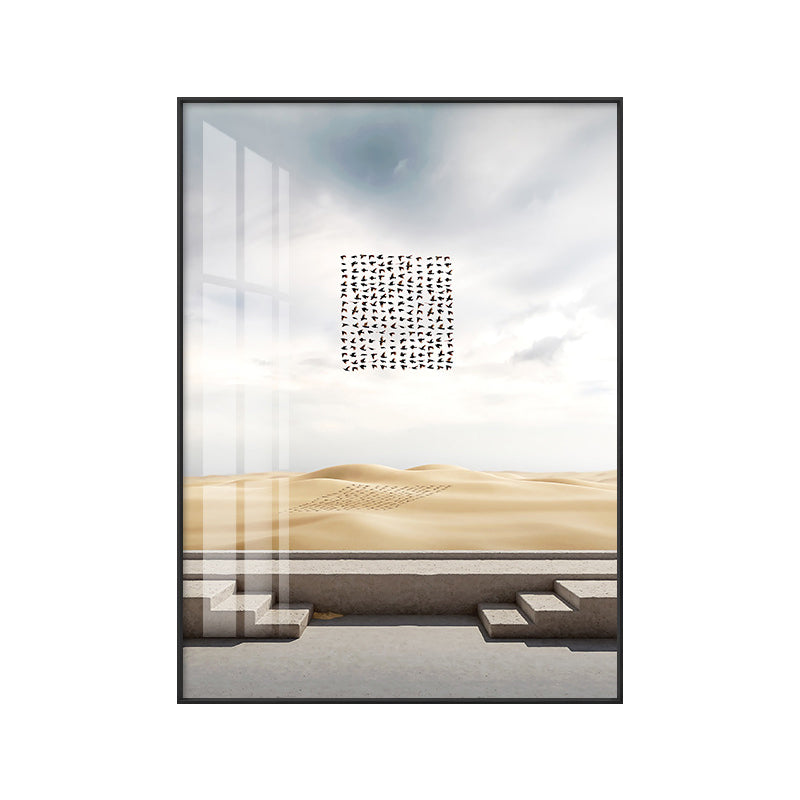Mid-Century Modern Architecture Canvas Pastel Color Textured Wall Art Decor for Home Clearhalo 'Art Gallery' 'Canvas Art' 'Industrial' 'Mid-Century Modern' 'Minimalist Art Gallery' Arts' 1615171