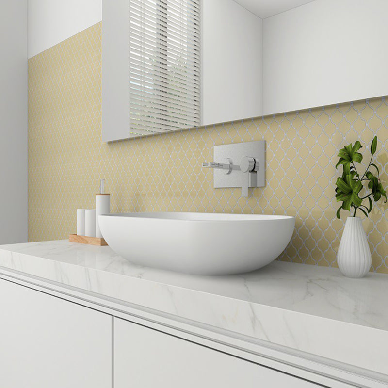 Pastel Color Quatrefoil Wallpapers Mosaics Modern Peel and Stick Wall Decor for Washroom Clearhalo 'Modern wall decor' 'Modern' 'Wallpaper' Wall Decor' 1617357