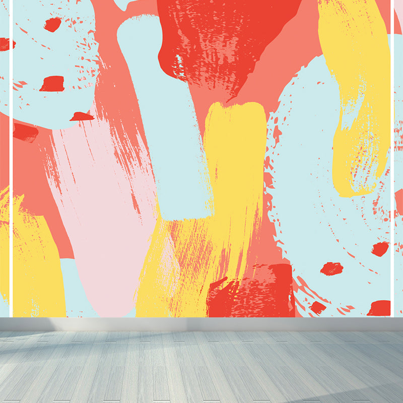 Contemporary Brush Stroke Mural Decal Blue Dining Room Wall Covering, Personalized Clearhalo 'Wall Decor' 'Wall Mural' 1617560