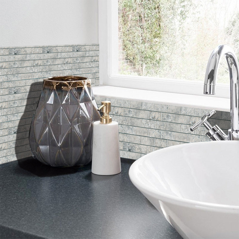 Compact Tiles Wallpaper Panel Set for Living Room Brick Look Peel Wall Decor, 11' L x 11" W Clearhalo 'Country wall decor' 'Rustic' 'Wallpaper' Wall Decor' 1617842