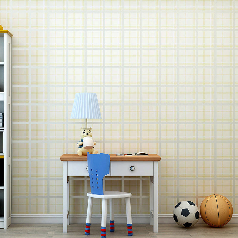 Minimalist Tartan Wallpaper Pastel Color Kids Bedroom Wall Covering, 33' L x 20.5" W Clearhalo 'Modern wall decor' 'Modern' 'Wallpaper' Wall Decor' 1618395