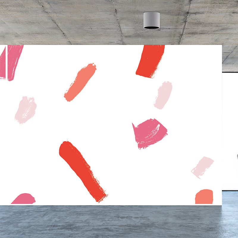 Modern Abstract Wall Mural Non-Woven Stain Resistant Light Pink Wall Art for Living Room Clearhalo 'Wall Decor' 'Wall Mural' 1618480