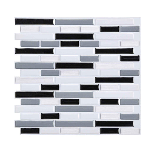 Country Brick Mosaic Tile Wallpapers for Kitchen Backsplash 11' x 9.4" Adhesive Wall Decor in Grey Clearhalo 'Country wall decor' 'Rustic' 'Wallpaper' Wall Decor' 1618770