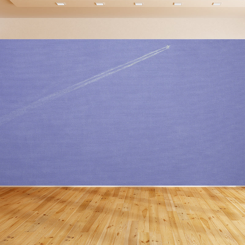 Purple Aeroplane Mural Wallpaper Nature Modern Art Stain-Proof Wall Covering for Kitchen Clearhalo 'Wall Decor' 'Wall Mural' 1619042