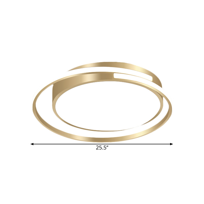 Metal Drum Flush Mount Lamp Contemporary LED Flush Ceiling Light in Gold for Bedroom, 16.5"/20.5"/25.5" W (The customization will be 7 days) Clearhalo 'Ceiling Lights' 'Close To Ceiling Lights' 'Close to ceiling' 'Flush mount' Lighting' 1623530