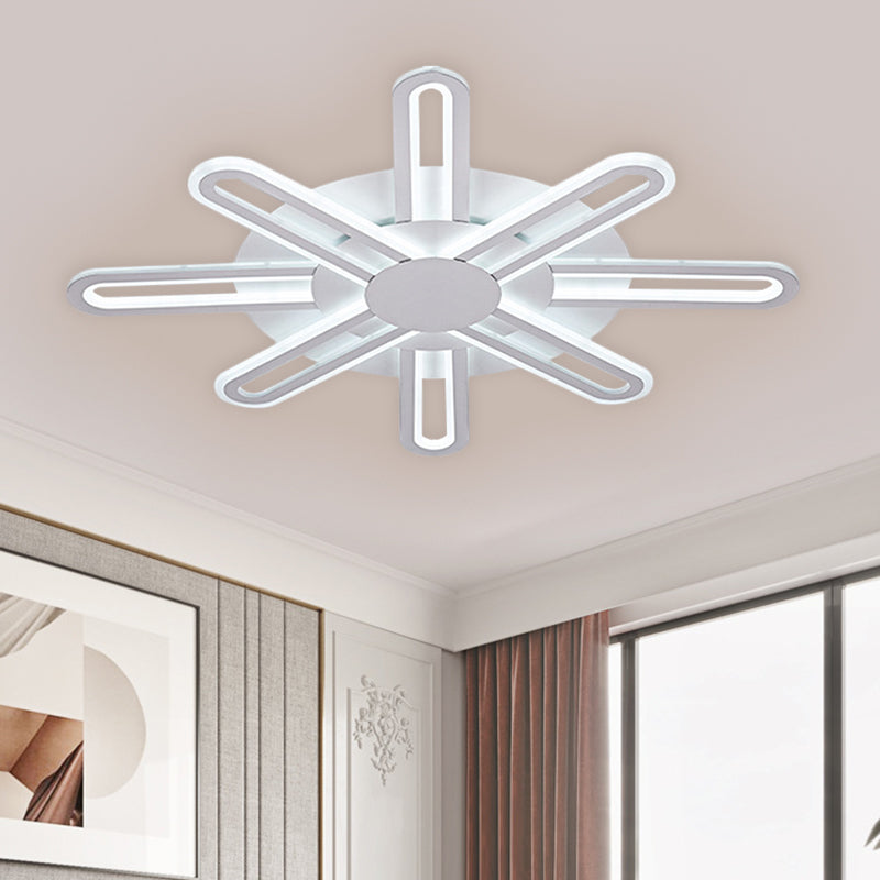 Metallic Blossom Flush Light Contemporary 29.5"/34"/30.5" Wide LED White Flush Mount Lighting in Warm/White Light Clearhalo 'Ceiling Lights' 'Close To Ceiling Lights' 'Close to ceiling' 'Flush mount' Lighting' 1623588