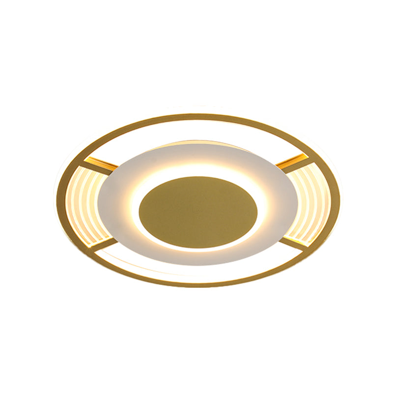 Acrylic Round Close to Ceiling Lamp Contemporary LED Black/Gold Flush Mount in Warm/White/3 Color Light Clearhalo 'Ceiling Lights' 'Close To Ceiling Lights' 'Close to ceiling' 'Flush mount' Lighting' 1623599