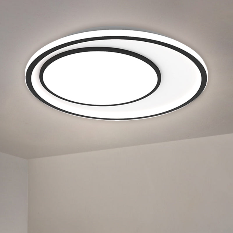 Metal Round Ceiling Flush Mount Nordic LED Flushmount Lighting in Black, 16.5"/20.5" Width (The customization will be 7 days) Clearhalo 'Ceiling Lights' 'Close To Ceiling Lights' 'Close to ceiling' 'Flush mount' Lighting' 1623612
