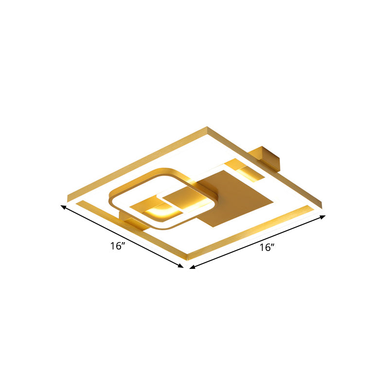 16"/19.5" W Circular Metal Flush Mount Simple LED Gold Close to Ceiling Lighting Fixture in Warm/White Light Clearhalo 'Ceiling Lights' 'Close To Ceiling Lights' 'Close to ceiling' 'Flush mount' Lighting' 1623656