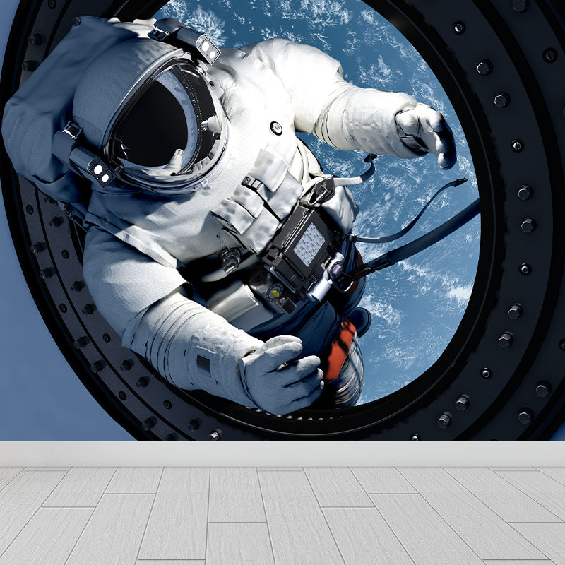 Full Size Photography Futuristic Mural Wallpaper with Outer Space Scenery in Blue Blue Design 3 Clearhalo 'Wall Decor' 'Wall Mural' 1627528