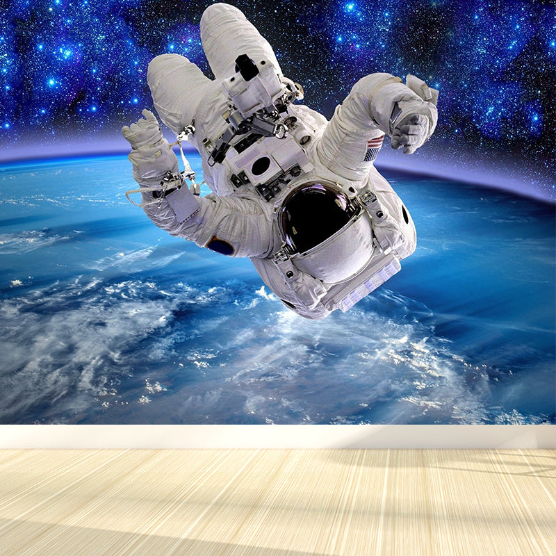 House Decor Astronomy Mural Decal Personalised Futuristic Wall Art for Guest Room Blue Design 2 Clearhalo 'Wall Decor' 'Wall Mural' 1627723