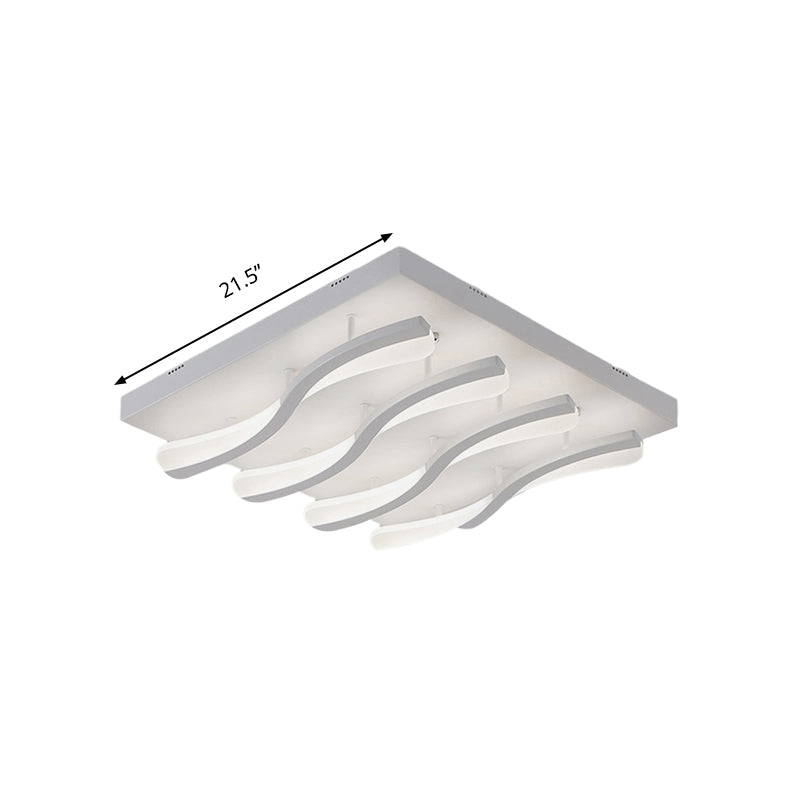 Wavy Flushmount Lighting Modernism Acrylic LED 21.5"/26" Wide Living Room Ceiling Flush Light in Warm/White Light Clearhalo 'Ceiling Lights' 'Close To Ceiling Lights' 'Close to ceiling' 'Flush mount' Lighting' 163250