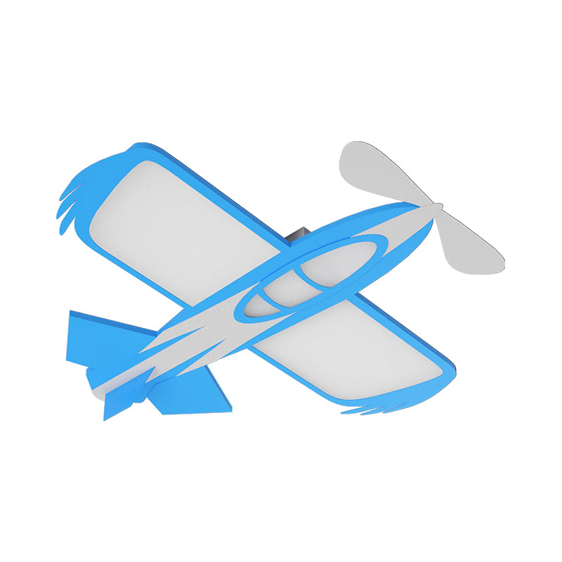 Modern Airplane Figure Flush Mount Light Metallic Nursery Room LED Flush Ceiling Lamp in Blue Clearhalo 'Ceiling Lights' 'Close To Ceiling Lights' 'Close to ceiling' 'Flush mount' Lighting' 1637129