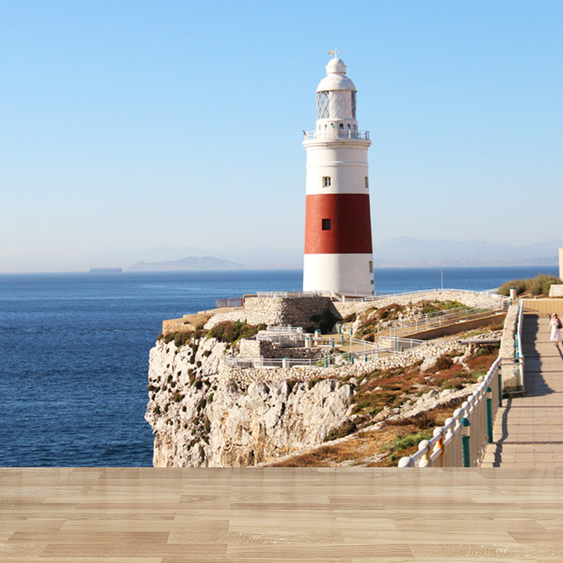 Photography Style Beacon Mural for Living Room, Light Color, Custom Size Available Blue Design 3 Clearhalo 'Wall Decor' 'Wall Mural' 1637583