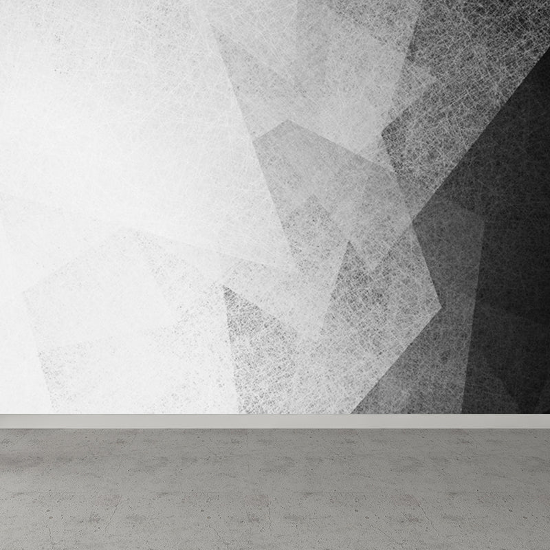 Geometric Mural Wallpaper Modern Non-Woven Texture Wall Covering in Pastel Color Black Clearhalo 'Wall Decor' 'Wall Mural' 1637978
