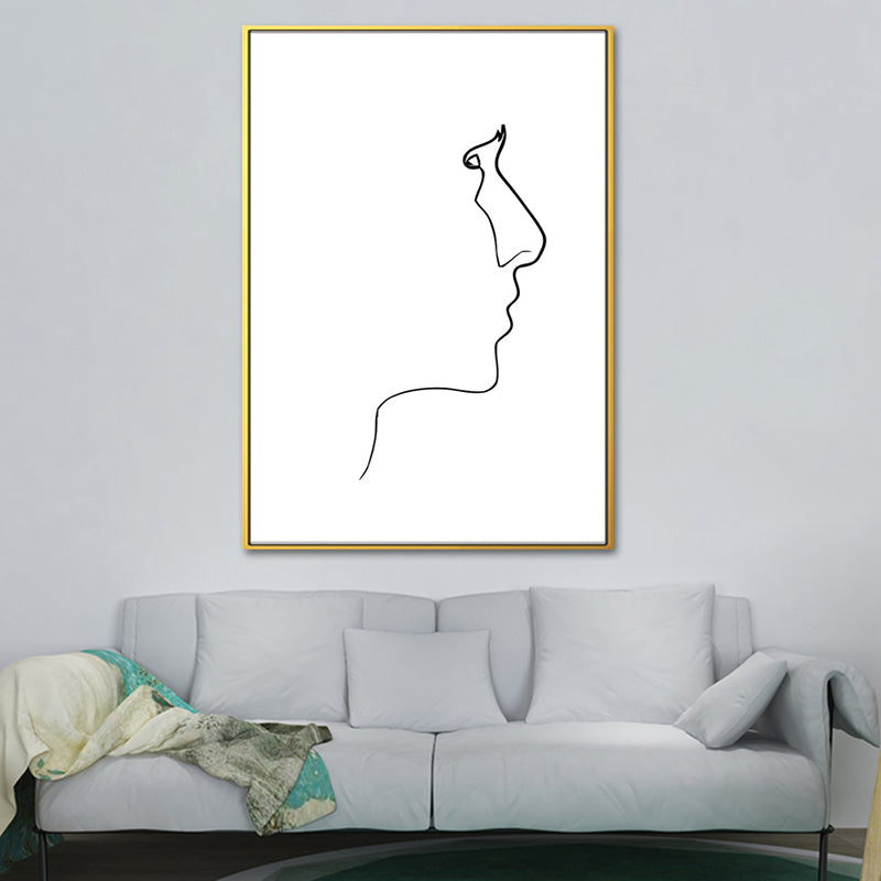 Figure Image Wall Decor Scandinavian Textured Girls Bedroom Painting, Multiple Sizes White Design 1 Clearhalo 'Arts' 'Canvas Art' 1639318