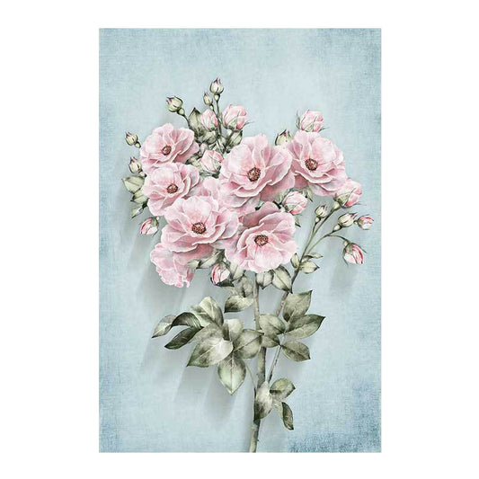 Blossoming Flower Wall Decor Rustic Beautiful Bouquet Canvas Art in Green and Pink Clearhalo 'Art Gallery' 'Canvas Art' 'Country Art Gallery' 'French Country' 'Rustic' Arts' 1639411