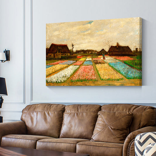 Farmhouse Bulb Fields Painting Canvas Art Brown Textured Wall Decor for Family Room Clearhalo 'Art Gallery' 'Canvas Art' 'Country Art Gallery' 'French Country' 'Rustic' Arts' 1640427