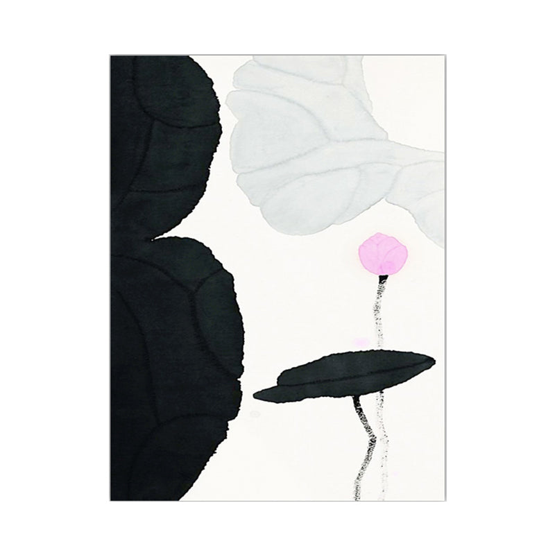 Traditional Lotus Pond Canvas Print Dark Color Textured Wall Art Decor for Sitting Room Clearhalo 'Art Gallery' 'Canvas Art' 'Traditional' Arts' 1641316