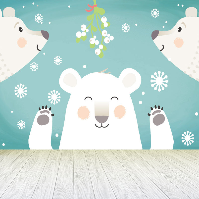 Delightful Cartoon Animals Wall Mural for Kids Room Spring Wall Decor, Customised White Clearhalo 'Wall Decor' 'Wall Mural' 1646330