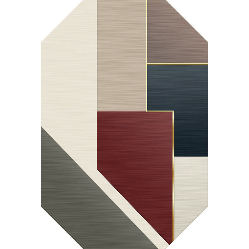 Modern Living Room Irregular Rug in Brown Color Block Pattern Rug Polyester Machine Washable Area Rug Clearhalo 'Area Rug' 'Rug' 1648717