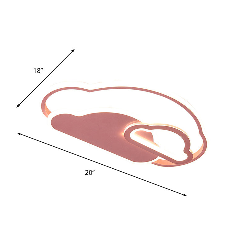 Pink Cloud Flush Mount Light Cartoon LED Acrylic Flushmount Lighting for Girls Bedroom Clearhalo 'Ceiling Lights' 'Close To Ceiling Lights' 'Close to ceiling' 'Flush mount' Lighting' 1649981