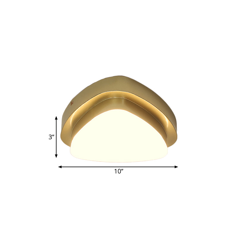 Triangle/Round/Square Flushmount Light Simplicity Metallic LED Corridor Flush Ceiling Light in Gold Clearhalo 'Ceiling Lights' 'Close To Ceiling Lights' 'Close to ceiling' 'Flush mount' Lighting' 1650214