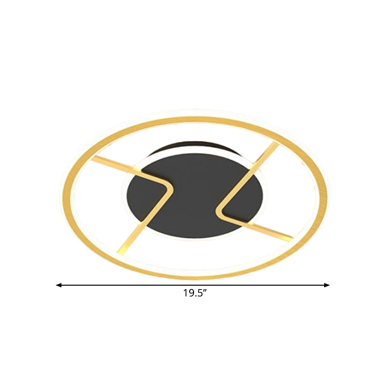 Circular Ceiling Light Fixture Minimalism Acrylic LED Black Flush Mounted Lighting, 16"/19.5" Width Clearhalo 'Ceiling Lights' 'Close To Ceiling Lights' 'Close to ceiling' 'Flush mount' Lighting' 1650364