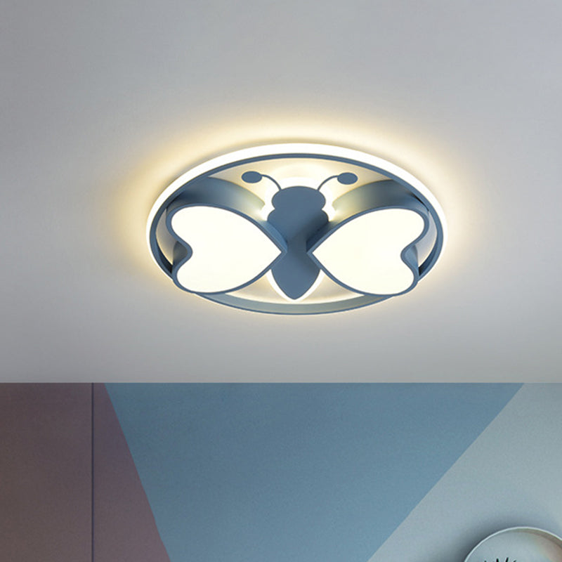 Pink/Blue/Gold Bee Figure Design Ceiling Mounted Light Modern Metal LED Flush Mount Light Fixture Clearhalo 'Ceiling Lights' 'Close To Ceiling Lights' 'Close to ceiling' 'Flush mount' Lighting' 1650487