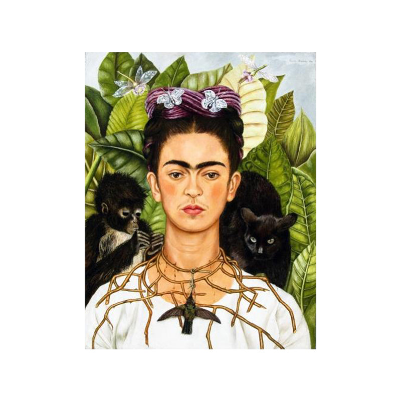 Elegant Model Portrait Painting for Girls Bedroom Figure Canvas Wall Art in Purple Clearhalo 'Art Gallery' 'Canvas Art' 'Traditional' Arts' 1652446